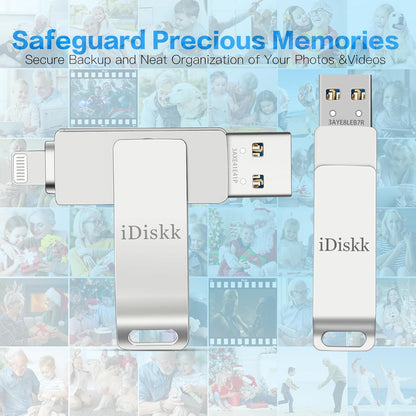 App-le Mfi Certified 128GB iDiskk iPhone Flash Drive,for Photos and Videos,Photo Stick, iPad Flashdrive,iPhone USB Storage, iPad iPhone Photo Storage Stick,for Mac,iPad,PC Thumb Drive Auto Backup