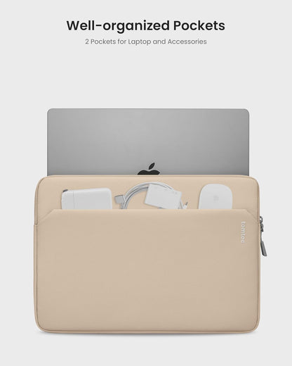 tomtoc Slim Laptop Sleeve for 15-inch 2025 New MacBook Air M4/A3241, M3/A3114, M2/A2941, 15 Inch Microsoft Surface Laptop AI PC/6/5, Dell XPS 15 Plus, Recycled Water-Resistant Protective Case Bag