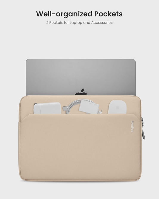 tomtoc Slim Laptop Sleeve for 15-inch 2025 New MacBook Air M4/A3241, M3/A3114, M2/A2941, 15 Inch Microsoft Surface Laptop AI PC/6/5, Dell XPS 15 Plus, Recycled Water-Resistant Protective Case Bag
