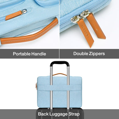 MOSISO 360 Protective Laptop Case 16 inch, 15-15.6 inch Laptop Sleeve Compatible with MacBook Pro 16, HP, Acer, Dell, Lenovo, ASUS, Side Open Carrying Case with 4 Zipper Pockets&Handle, Air Blue