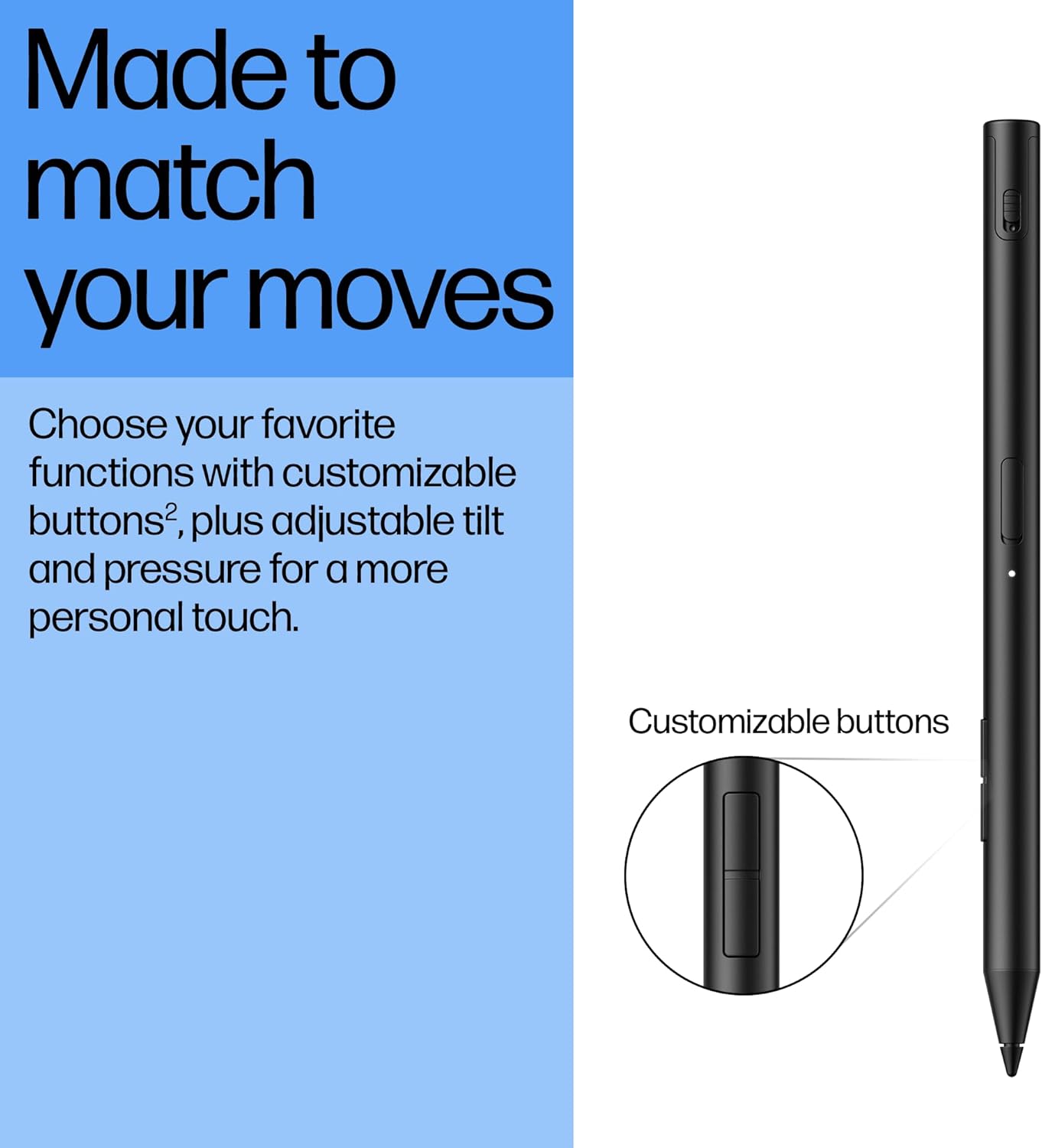HP 700 Rechargeable Multi Pen Compatible Across Devices/Protocols USBC Charging, Long Battery Life, LED Indicator Customizable Buttons Adjustable Tilt & Pressure Thoughtfully Designed
