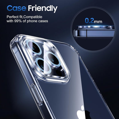 UniqueMe for 3 Pack iPhone 15 Pro/iPhone 15 Pro Max Camera Lens Protector, [Drop Protection] [Case Friendly] 9H Tempered Glass Camera Cover Screen [Update New Version] - Light Blue