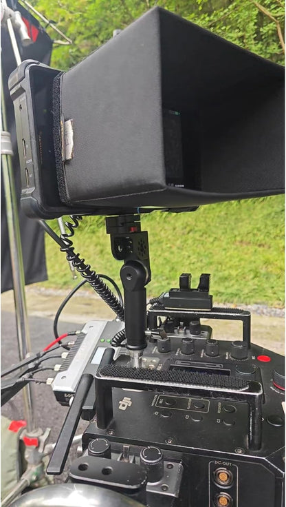 Tripod Mount Adapter and 3/8" 1/4" Bracket Block Cube 180 Swivel Rotation for Camera Video Monitor, Lens Motor, Microphone, Teradek Wireless System, Black