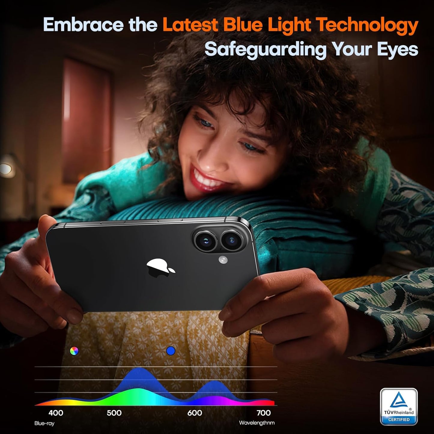 TOCOL for iPhone 16 Plus 15 Plus Privacy Screen Protector True 25°Anti Spy 9H+ Hardness Tempered Glass Full Coverage Screen Protector Easy Installation 2 Pack