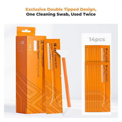 K&F Concept 14pcs Double Tipped 16mm APS-C Sensor Cleaning Swab, DSLR or SLR Digital Camera Cleaning kit and Full Frame Sensor Cleaning Swab