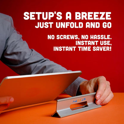 Steepy Portable Laptop Stand for Desk – Adjustable Height, & Portable Laptop Holder – Ergonomic Computer Stand for Cooling & Comfort – Slip-Proof, Sturdy Design – Universal Fit for 13-17 Inch Devices