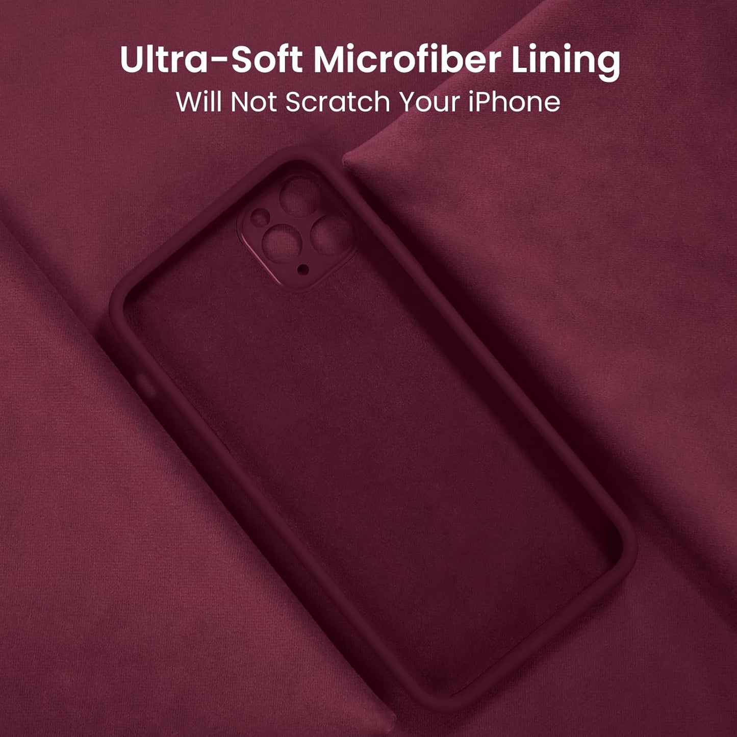 FireNova Designed for iPhone 13 Pro Case, Silicone Upgraded [Camera Protection] Phone Case with [2 Screen Protectors], Soft Anti-Scratch Microfiber Lining Inside, 6.1 inch, Plum