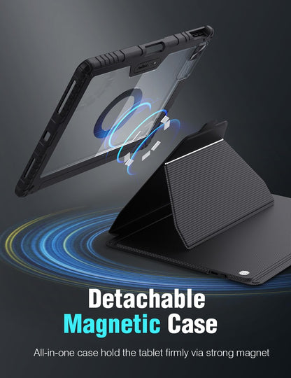 Nillkin for iPad Pro 13 Inch Magic Keyboard Case(2024, M4), iPad Pro 13 Keyboard Case with Stand-Slide Camera Cover, Backlit Keyboard Cover with Pencil Holder & Touchpad, Removable Magnetic Case