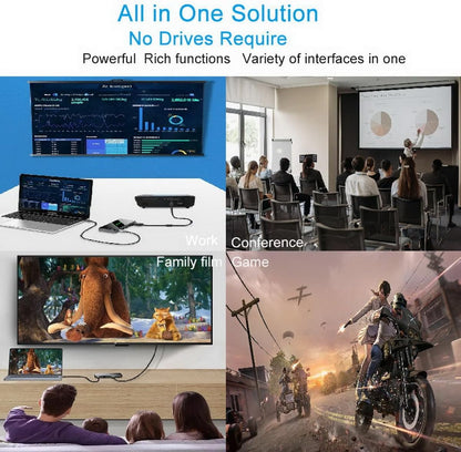 Generic 12 in 1 USB C Laptop Docking Station, Dual Monitor, 4K HDMI+VGA+USB3.0+SD/TF+PD 100W+Ethernet+Audio for Windows and Mac Laptops, Tablets, Smartphones