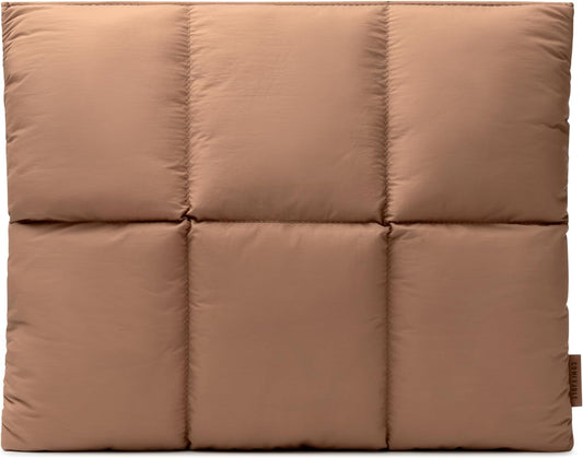Comfyable Puffy Laptop Sleeve 13 Inch 14 Inch, Quilted Puffer Laptop Carrying Case, Pillow Case Compatible with MacBook Air M4 2025 M3 M2 M1, MacBook Pro M4 Pro/Max, Brown