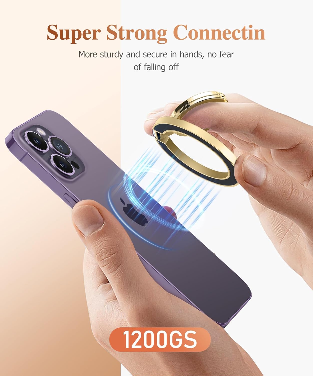 GVIEWIN Magnetic Phone Ring Holder, Compatible with MagSafe Phone Grip with Adjustable Stand, Magnet Phone Ring Kickstand for iPhone 16 Pro Max/Plus/15/14/13/12 Series/Other Phones (Dreamland River)