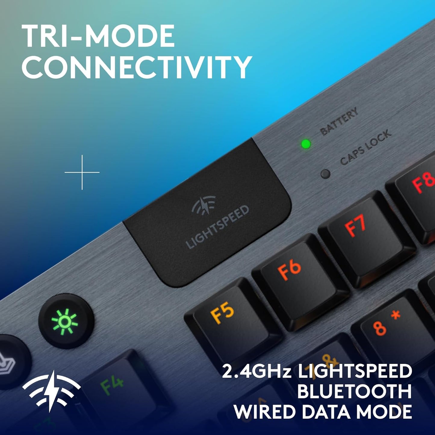 Logitech G915 X Lightspeed TKL Wireless Mechanical Gaming Keyboard, Double-Shot PBT Keycaps, Fully Programmable Keys, RGB Backlit Mac/PC Gaming Keyboards, Aluminum Finish, GL Clicky Switches, Black