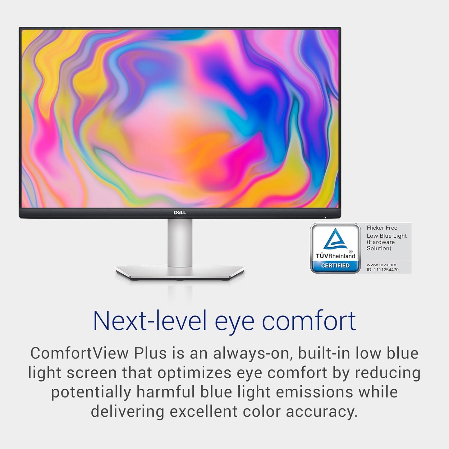Dell S2722DC Monitor - 27-inch WQHD (2560x1440) 75Hz 4Ms Display, AMD FreeSync, Built in Speaker, USB Type-C Connectivity, Height/Pivot/Swivel/Tilt Adjust - Platinum Silver