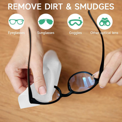 Lensmate 220 Count Lens Wipes for Eyeglasses, Pre-Moistened & Individually Wrapped Eyeglass Wipes, Lens Cleaning Wipes for Eyeglasses, Sunglasses, Goggles and Camera Lens (220Count)