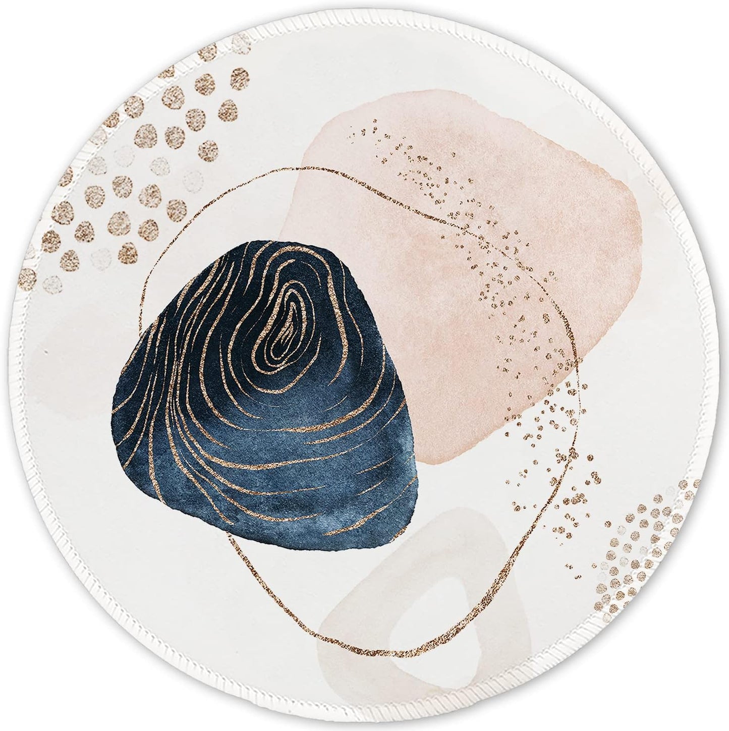 ITNRSIIET Round Mouse Pad with Stitched Edge Premium-Textured Waterproof Non-Slip Rubber Base Desktop Protection Mat Diameter 8.7 inches, Aesthetic Boho