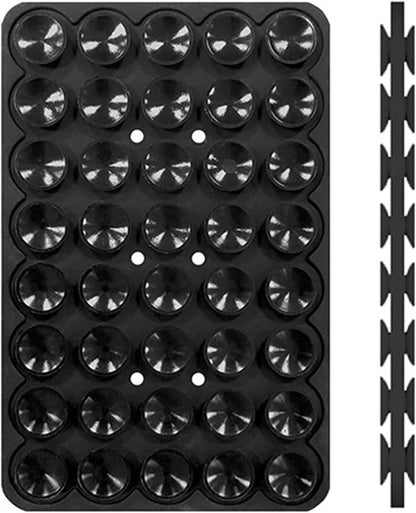 3 Pack Double Sided Silicone Suction Cup Phone Case Mount, Hands-Free Silicon Phone Grip with Higher Suction Power for Selfies and Videos, Non Slip Phone Accessories, Black