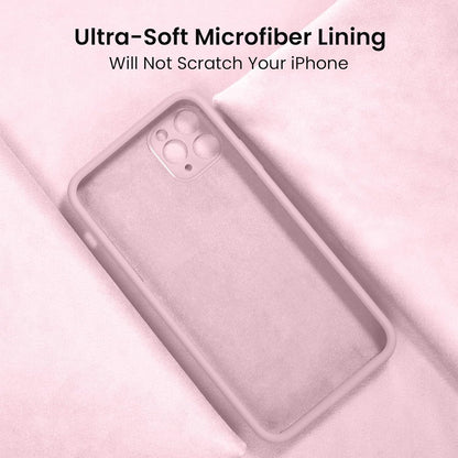 FireNova for iPhone 14 Pro Case, Silicone Upgraded [Camera Protection] Phone Case with [2 Screen Protectors], Soft Anti-Scratch Microfiber Lining Inside, 6.1 inch,Chalk Pink