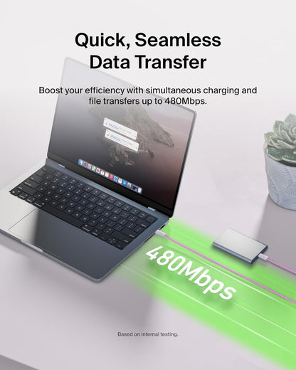 Belkin USB C to USB C Cable, 9.9ft, 60W - Type C Charger, iPhone Charger Cord, Soft, Braided, Flexible for iPhone 16, Galaxy S25, Pixel 9, Airpods, iPad Pro, Table & More, Travel Essentials - Pink