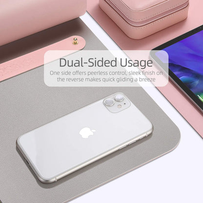 YSAGI Dual-Sided Desk Pad Protector, Desk Mat with Non-Slip - Waterproof PU Leather Office Desk Blotter for Mouse, Keyboard, Writing,31.5" x 15.7",Pink