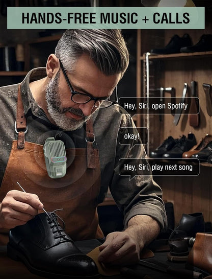 GBEAST Wearable Bluetooth Speaker with RGB/Flashlight, IPX6 Waterproof Clip-On Portable Speaker with 30H Playtime - Built-in Mic Hands-Free for Jobsite/Outdoor/Golf, TWS Portable Speakers (Green)