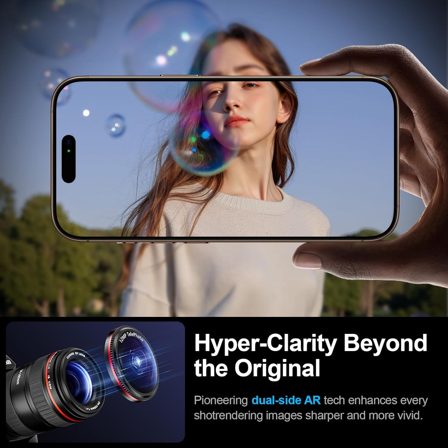 X-it 2 Pack Camera Lens Protector, Shatterproof Anti-Scratch Ultra HD Mechanical Gear Camera Protector, Anti-Glare 9H Tempered Glass Lens Protector for iPhone 16/iPhone 16 Plus, Case Friendly,BlackRed