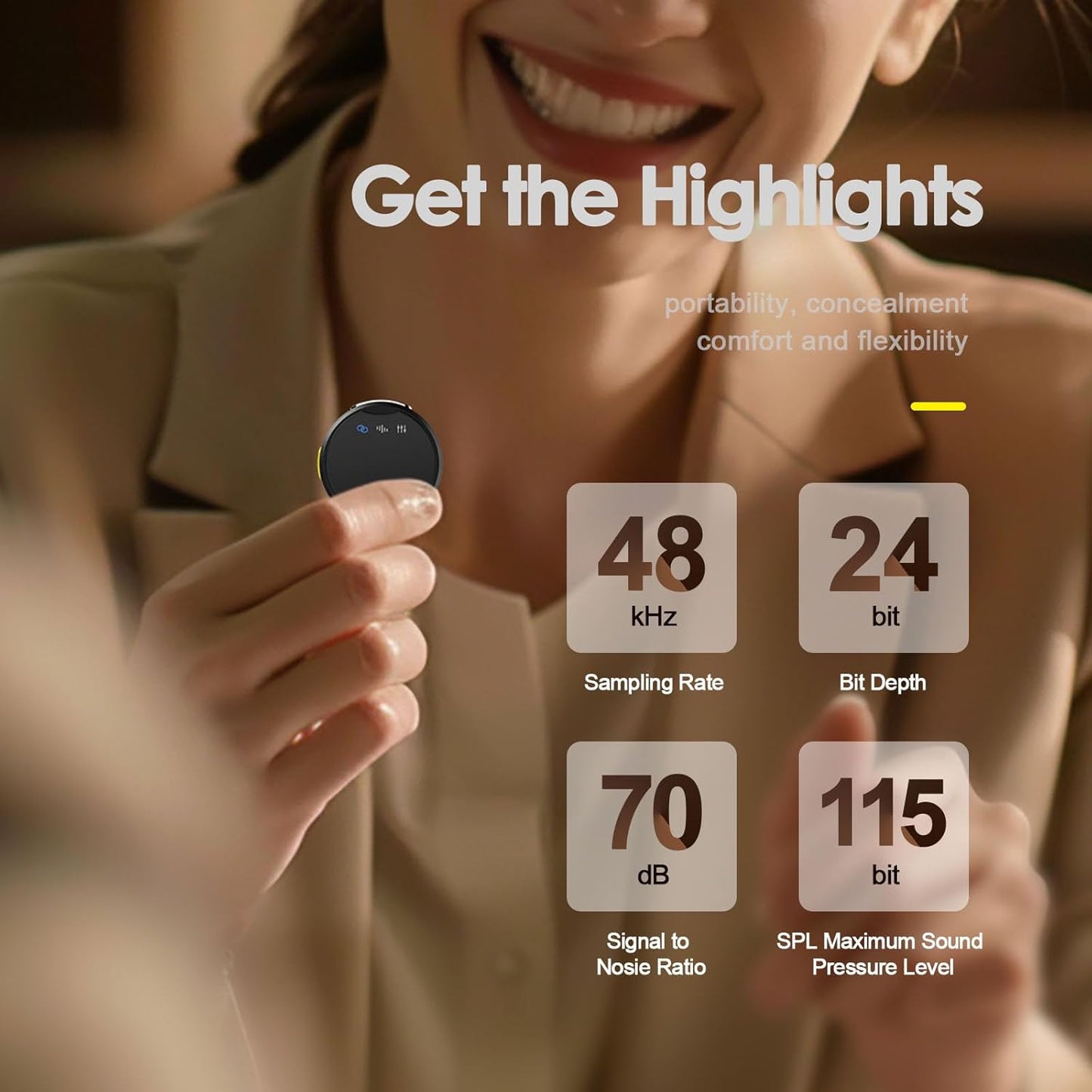 Wireless Lavalier Microphone for iPhone/Android with Lightning/USB C(2 TX+2 RX+Charging Case), Mini Microphone with Noise Cancellation, 35H Battery, Clip on Lapel Mic for Video Recording Vlog