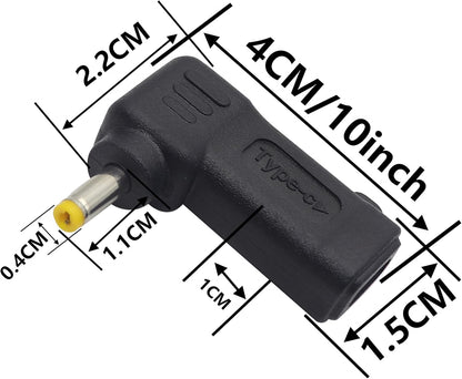 90W PD USB C to DC4017 Power Converter Type to DC 4017 Laptop Charging Adapter 19V 4A Type C Female to DC 4.0 x 1.7mm Male Power Adapter for Studio and Travel [PD-4017]