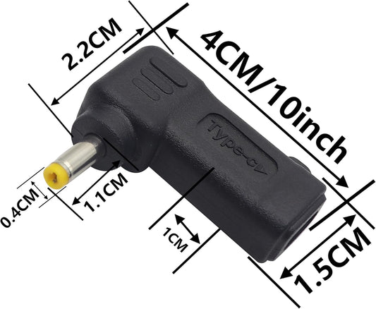 90W PD USB C to DC4017 Power Converter Type to DC 4017 Laptop Charging Adapter 19V 4A Type C Female to DC 4.0 x 1.7mm Male Power Adapter for Studio and Travel [PD-4017]