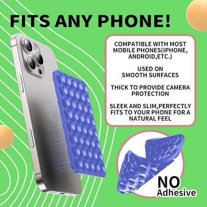 Silicone Double Octo Buddy-Sided Suction Phone Grip Detachable Mount - Car Dashboard/Shower Phone Holder, Hands-Free For Selfies & Videos, TikTok/ASMR/Yoga - iphone & Android Compatible (Dark blue)