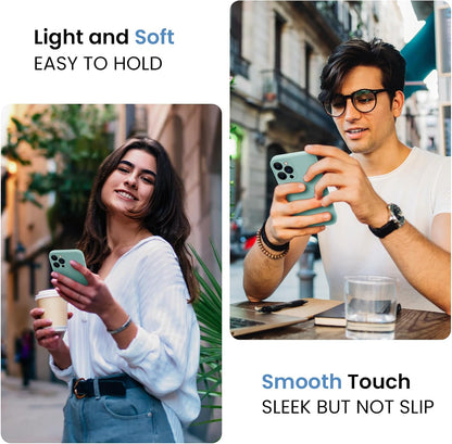 FireNova for iPhone 14 Pro Case, Silicone Upgraded [Camera Protection] Phone Case with [2 Screen Protectors], Soft Anti-Scratch Microfiber Lining Inside, 6.1 inch, Mint Green