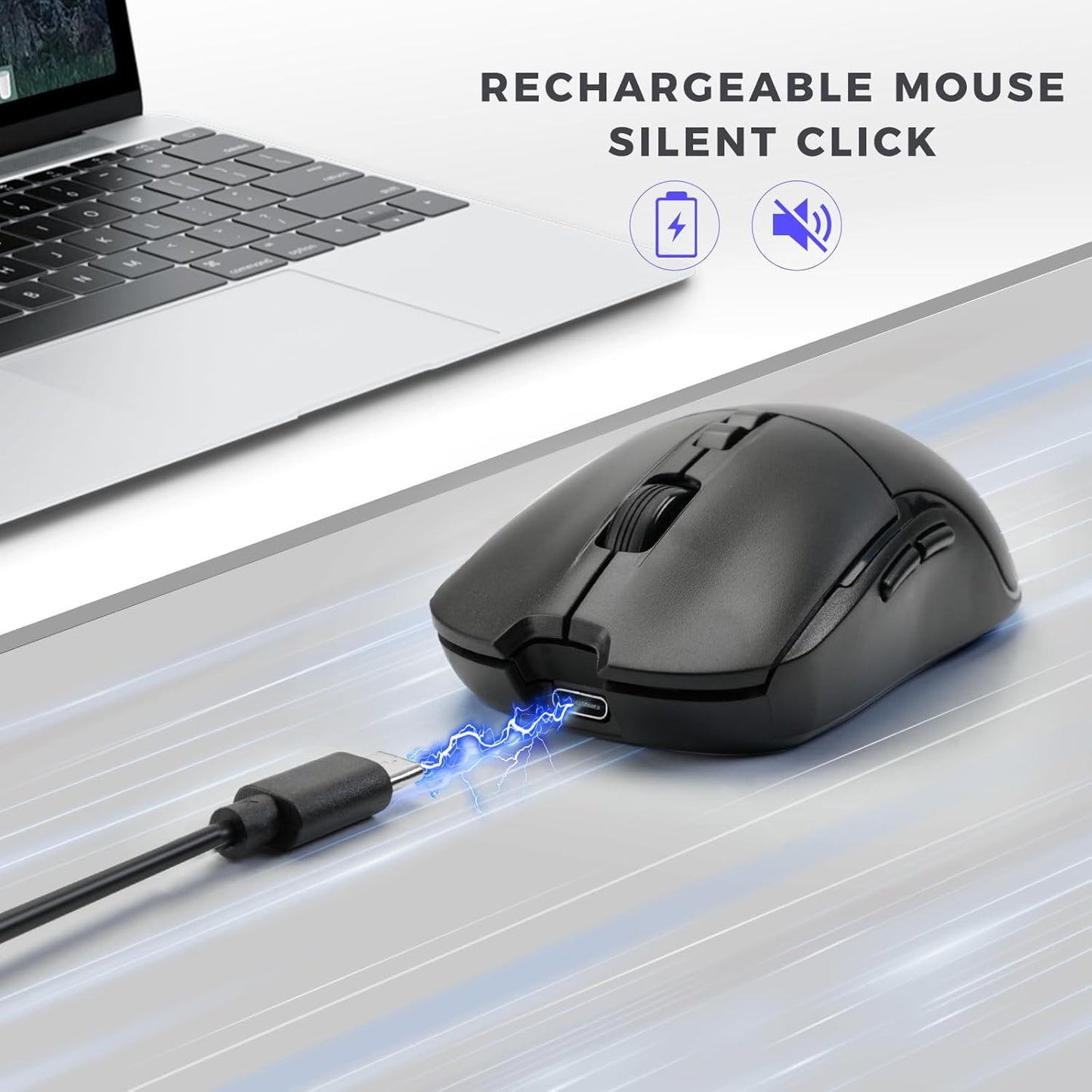 Wireless Keyboard and Mouse Set with Quiet Keys, 2.4G Full Size Ergonomic Keyboard with Wrist Rest, Protective Covers, Soft Touch Silent Design for Windows, Computer, PC and Laptop