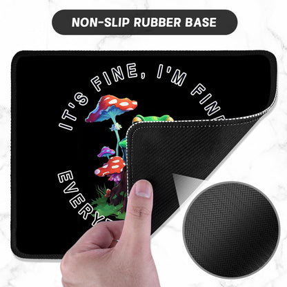ITNRSIIET Mouse Pad with Stitched Edge Premium Textured Smooth Precise Operation Waterproof Washable Non-Slip Rubber Base Desktop Protection Mat, 10.2×8.3×0.12 inches, Lonely Frog