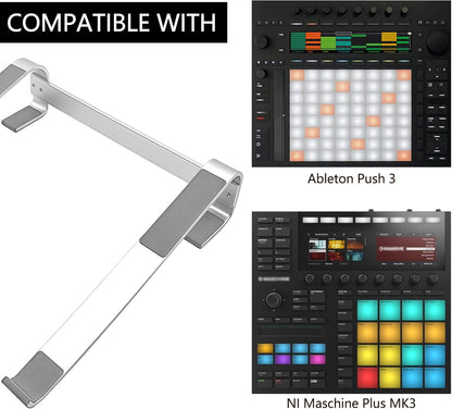 Aluminum Drum Controller Stand Portable Cooling Stand Compatible with NI Maschine Plus MK3/Ableton Push 3 (Silver)