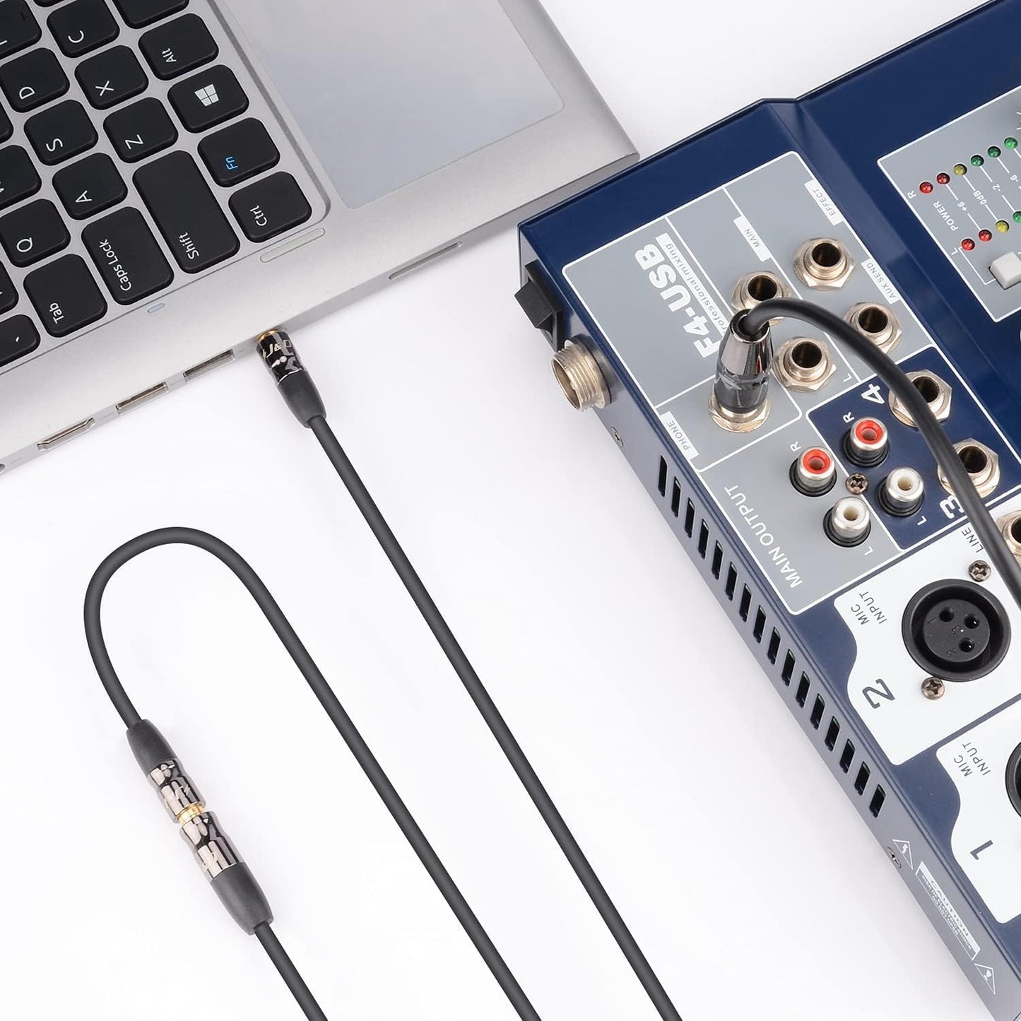 J&D 1/4 inch to 3.5mm Headphone Adapter, Heavy Duty Copper Shell Connecter Joint 3.5mm 1/8 inch Female TRS to 6.35mm Male TRS Stereo Audio Extension Cable (15 Feet)