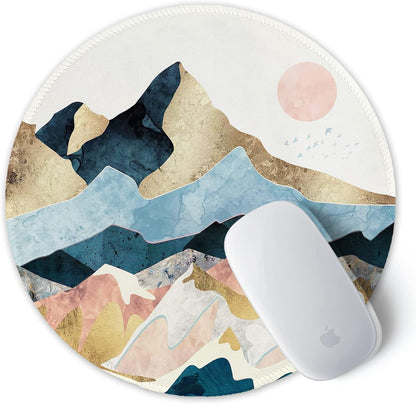 ITNRSIIET Round Mouse Pad with Stitched Edge Premium-Textured Waterproof Non-Slip Rubber Base Desktop Protection Mat Diameter 8.7 inches, Sunrise