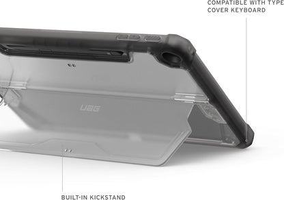 URBAN ARMOR GEAR UAG Designed for Microsoft Surface Pro 1st Edition 12" Case - Rugged Transparent Clear Protective Cover with Multi-Angle Built-in Kickstand & Pen Holder Military Grade, Plyo Ice/Ash