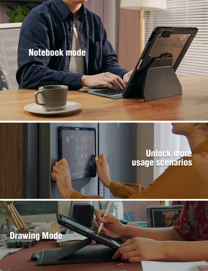 Nillkin 12.9 inch iPad pro case with Keyboard, Magic Keyboard for iPad Air 13 2024 and iPad Pro 12.9 (6th, 5th, 4th, 3rd Gen), Detachable Backlit Magnetic Keyboard Case, Slide Camera Cover, Black