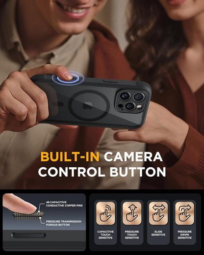 Miracase Magnetic for iPhone 16 Pro Max Case 6.9'' [Compatible with MagSafe] Full-Body Phone case with Built-in Glass Screen Protector& Camera Protector,Drop Proof 16 Pro Max Cover,Black