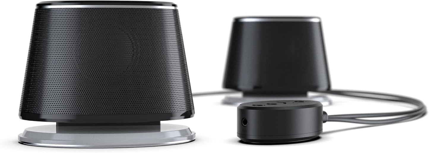Amazon Basics Bluetooth Computer Speakers with USB 3.0 and Blue Lighting