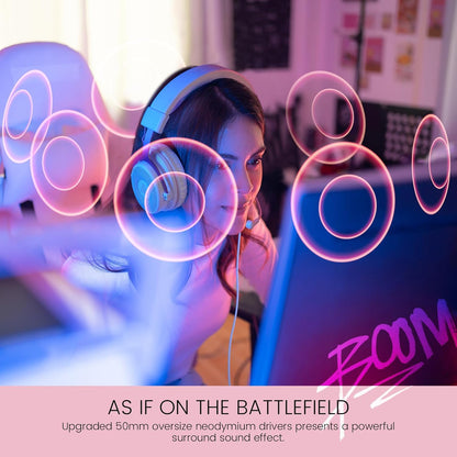 EKSA E900 Headset with Microphone for PC, PS4,PS5, Xbox - Detachable Noise Canceling Mic, 3D Surround Sound, Wired Headphone for Gaming, Computer, Laptop, 3.5MM Jack