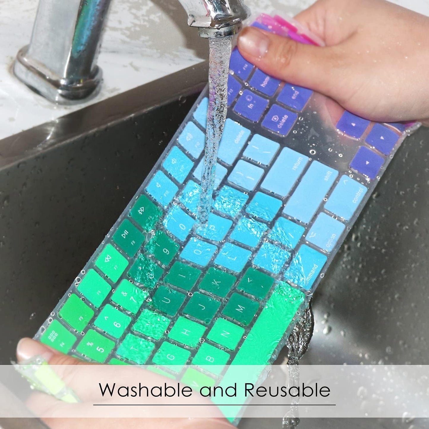 Allinside Rainbow Cover for Apple iMac Magic Wireless Keyboard with Numeric Keypad MQ052LL/A A1843 US Layout