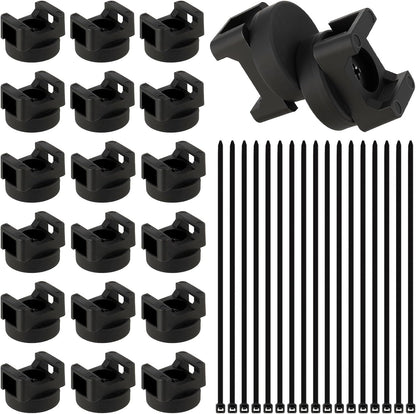 Magnetic Cable Clips Zip Tie Mount Base, Include 20 Pcs 20mm Magnetic Wire Cable Holders with 100 Pcs Heavy Duty Zip, Multipurpose Cable Ties Management Base for Wire, Black