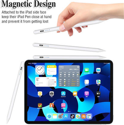 Stylus Pens for Touch Screens POM Tip Magnetic iPad Pencil Rechargeable Tablet Pencil Active Stylus Pen for iPad/Pro/Air/Mini/iPhone and Other Smartphone Devices