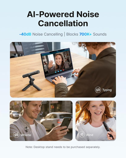 BOYA Magic Wireless Mini Microphones for iPhone/Android/PC/Camera, 4 Form-in-1 Mic, 7g Lightweight,AI Noise Reduction, 48kHz/24bit,APP Control, 328ft Range,Microphone for Recording(Stand not included)