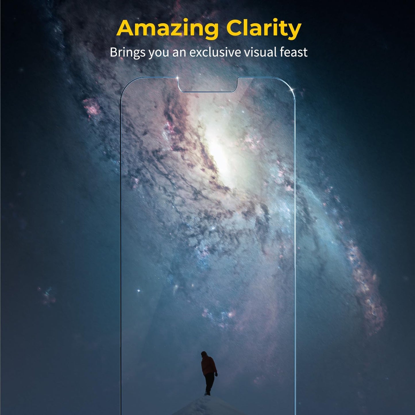 UNBREAKcable 2-Pack Screen Protector for iPhone 16e/13/13 Pro/14, Double Shatterproof Tempered Glass [Easy Installation Frame] [9H Hardness] [99.99% HD] [Case Friendly] for iPhone 6.1 inch