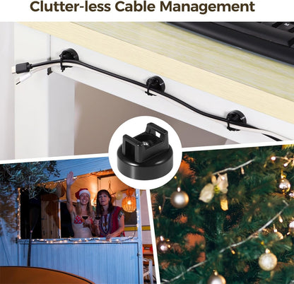 Magnetic Cable Zip Tie Mounts, 25 Pcs Magnets with 100 Pcs Cable Zip Ties, Multipurpose Magnetic Cables Holder for Cables Management, Wire Management Bases