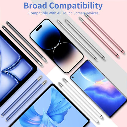 Stylus Pen for Touchscreen,2-in-1 High Sensitivity & Precision Stylus Pen,Suitable for Ipad/iPhone/Android Tablets,Compatible with All Touch Screen Devices(3 Stylus-Silver/Blue/Rose Gold)