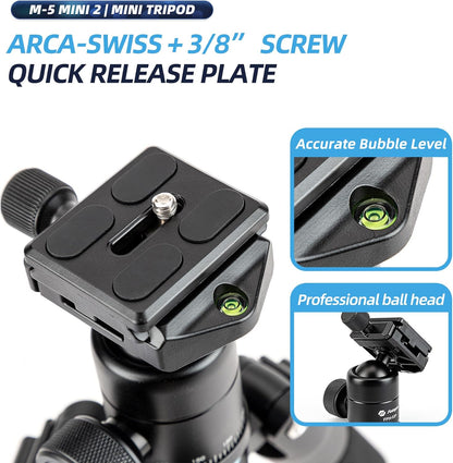 Fotopro Mini Tripod Portable Desktop Aluminum Small Camera Tripod with 360 Ball Head 20 Inch Compact Tabletop Tripod for DSLR Camera Video Camcorder Travel with Carrying Bag Load up to 11lbs/5kg