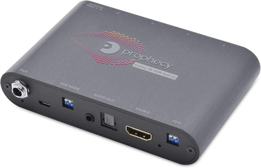 gofanco Prophecy Intelligent 1x2 HDMI Splitter 4K 60Hz HDR – 4K @60Hz 4:4:4, 18Gbps, Auto Downscale, HDMI 2.0a, HDCP 2.2, 3D, EDID, Cascadable, Firmware Upgradable, 2 Port, 1 in 2 Out, TAA Compliant