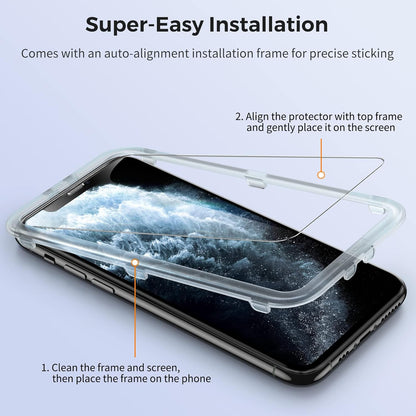 UNBREAKcable Screen Protector for iPhone XS Max and iPhone 11 Pro Max 2 Pack, 2.5D Tempered Glass for iPhone XS Max/11 Pro Max Anti-scratch, Anti-fingerprint, Bubble Free & Case-friendly